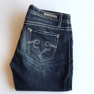 New Rerock boot cut thick stitch jeans